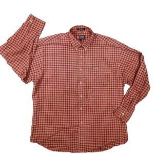 Chaps Ralph Lauren Vintage Men's Red Plaid Long Sleeve Button Up Shirt size XL‎